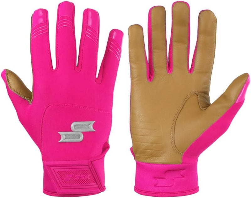 SSK X1 Color Rush Youth Baseball Batting Gloves - Durable Cabretta Leather Palm - 11 Colors - Image 1